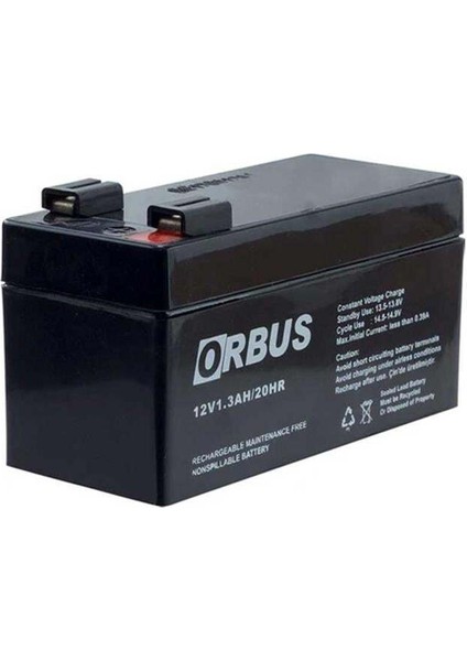 Orbus 12 Volt 1.3 Amper Kuru Akü ORB12-1.3 (96X42X52 Mm)