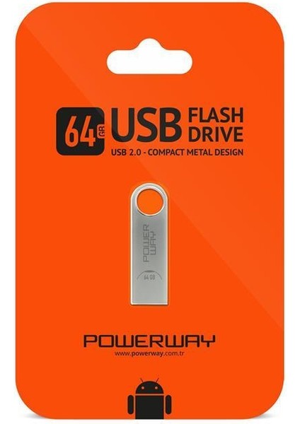 Powerway 64 GB Metal USB 2.0 Flash Bellek
