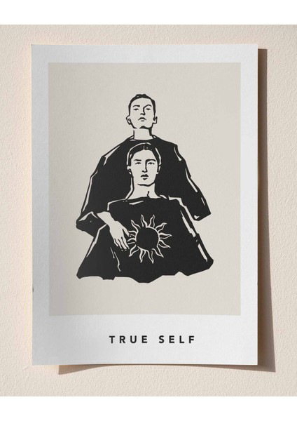 True Self - Minimal Çizim & Modern Sanat Poster