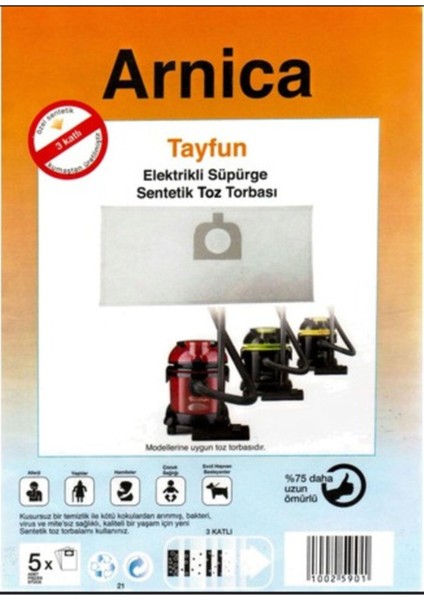 Beyaz Süpürge Torbası 5'li Paket, Temizlik Için Uygun, Dayanıklı ve Pratik Kullanım