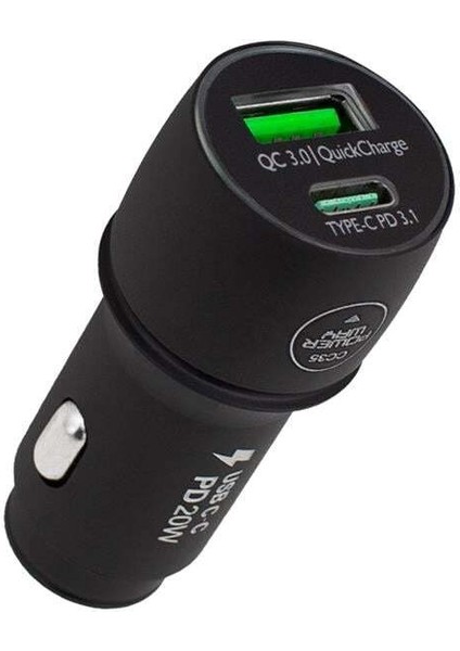 Powerway CC35 Yeni Nesil Usb-C (Iphone To Type-C) Araç Şarj Seti (PD18W)