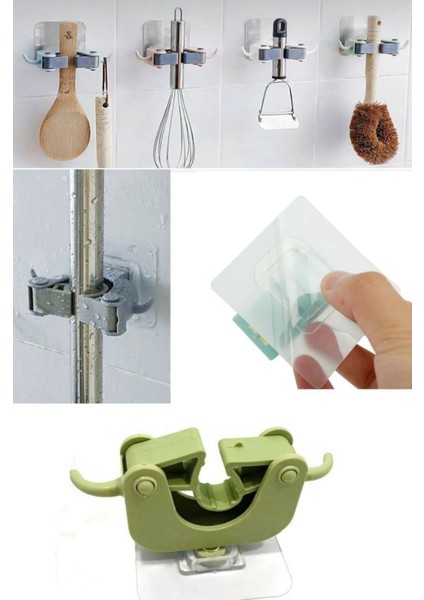 Yapışkanlı Mopp ve Süpürge Tutucu, Duvara Pratik Asma Askısı, Beyaz fiyatları