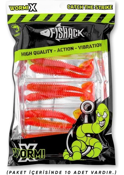 Silikon Kurt Yem - 4,2g 105MM - Turna/levrek Silikonu - 1 Adet - Turuncu/sarı - Karides Kokulu indirimleri