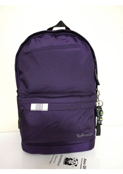 Lüks Ortaokul ve Lise Çantası Su Geçirmez Kumaş Büyük Boy Laptop Bölmeli Mor Renk Okul Çantası