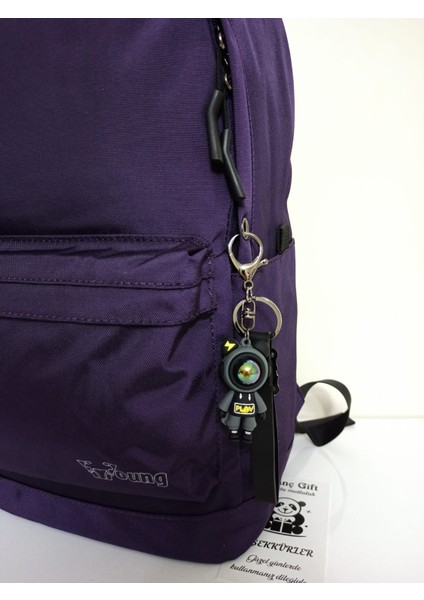 Lüks Ortaokul ve Lise Çantası Su Geçirmez Kumaş Büyük Boy Laptop Bölmeli Mor Renk Okul Çantası indirimleri