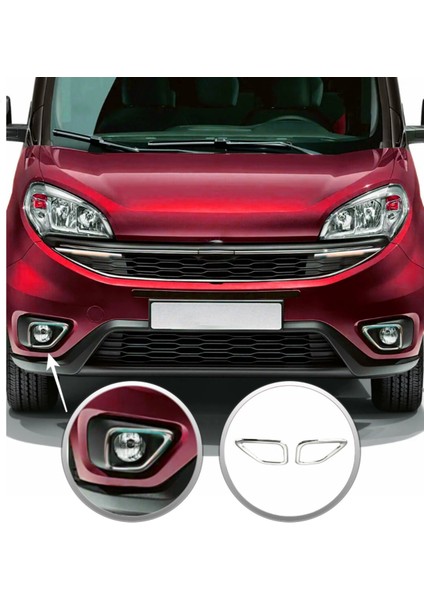 Fiat Doblo Uyumlu Sis Farı Çerçevesi 2 Parça 2014 Üzeri Paslanmaz Krom fiyatları