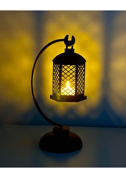 3D Baskı Dekoratif Masaüstü Asma LED Fener-Siyah-M fiyatları