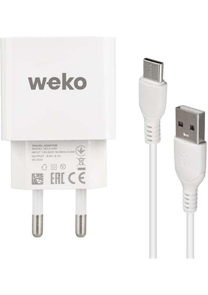 Weko WK-21435 M7 2.1 Amper Telefon Şarj Adaptörü + Type-C Kablo fiyatları