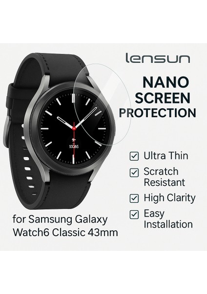 Şeffaf Nano Ekran Koruma – Samsung Galaxy Watch6 Classic 43MM