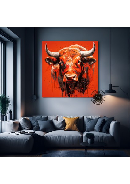 Geyik Kanvası, Geyik Portresi, Rustik Doğa Temalı Duvar Sanatı, Asılmaya Hazır