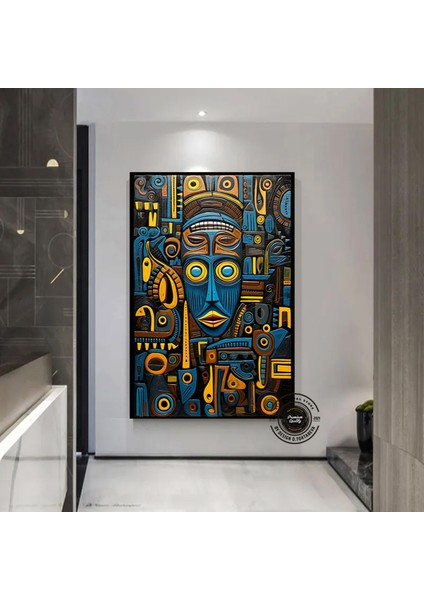 Aslan Soyut Kanvası, Siyah & Altın Aslan, Şık Duvar Dekoru fiyatları