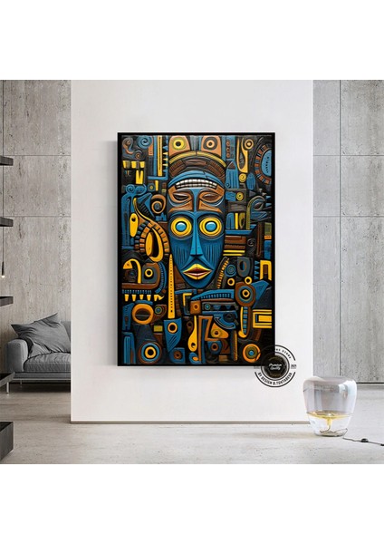 Aslan Soyut Kanvası, Siyah & Altın Aslan, Şık Duvar Dekoru fırsatları