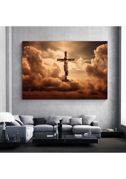 Modern Soyut Insan Portresi Kanvası, Renkli Yüz Baskısı