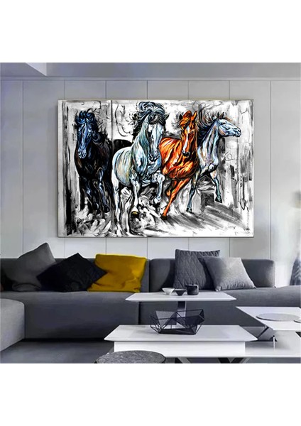 Yağlıboya Renkli Ağaç Kanvas Tablosu fiyatları