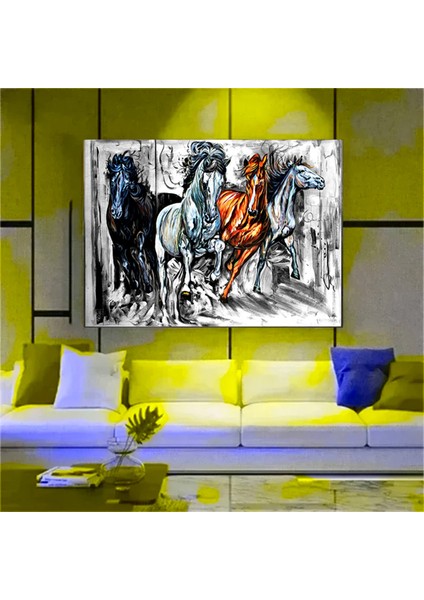 Yağlıboya Renkli Ağaç Kanvas Tablosu fırsatları