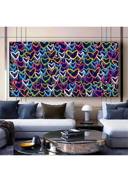 Azgın Fil Renkli Duvar Tablosu, Ev Dekoru Için Fil Temalı El Yapımı Kanvas