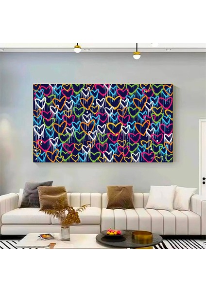 Azgın Fil Renkli Duvar Tablosu, Ev Dekoru Için Fil Temalı El Yapımı Kanvas