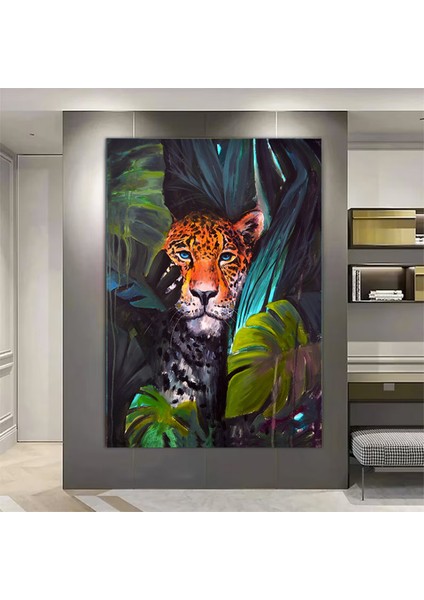 Kara Panter Posteri, Siyah ve Altın Renkli Soyut Panter Kanvası, Büyük Dijital Baskı fiyatları