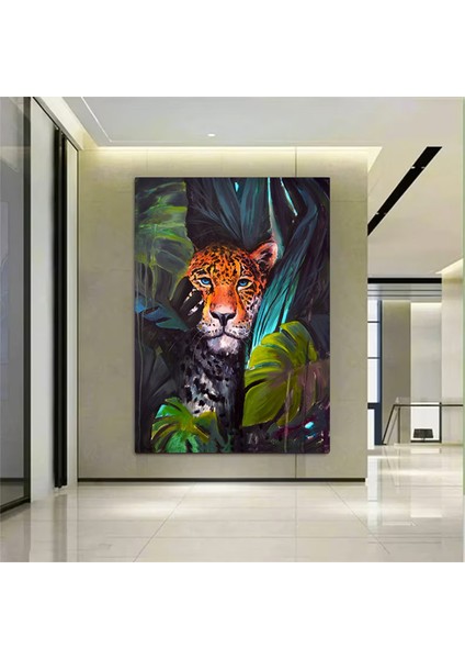 Kara Panter Posteri, Siyah ve Altın Renkli Soyut Panter Kanvası, Büyük Dijital Baskı fırsatları