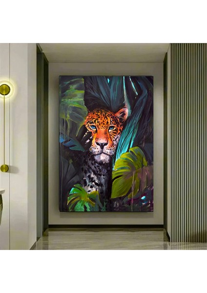 Kara Panter Posteri, Siyah ve Altın Renkli Soyut Panter Kanvası, Büyük Dijital Baskı indirimleri