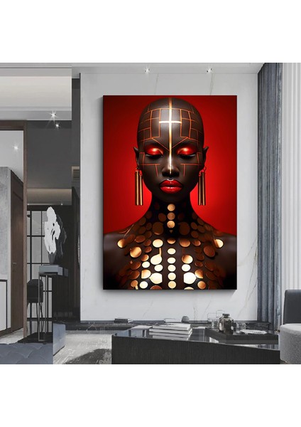 Altın At Tablosu, Yatak Odası Duvar Sanatı, Siyah ve Altın Renkli Modern Hayvan Dekoru