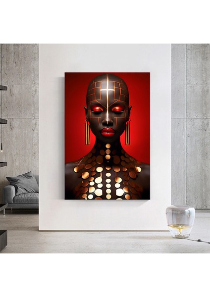 Altın At Tablosu, Yatak Odası Duvar Sanatı, Siyah ve Altın Renkli Modern Hayvan Dekoru