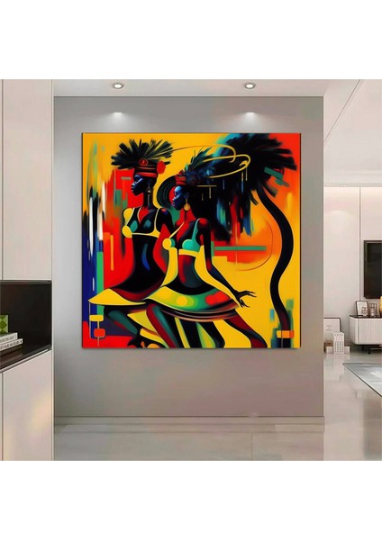 Aşık Çiftler Kanvas Tablosu, 3D Işlemeli Öpüşen Çiftler, Yatak Odası Kanvas Tablosu