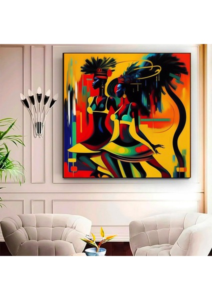 Aşık Çiftler Kanvas Tablosu, 3D Işlemeli Öpüşen Çiftler, Yatak Odası Kanvas Tablosu