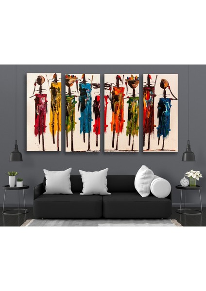 Renkli Afrikalı Kadın Kanvası, Afro-Amerikan Sanat, Modern Sanat Baskısı, Moda Dekoru