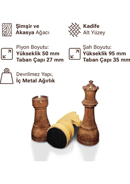 Ahşap Satranç Figürleri (95 Mm) modelleri