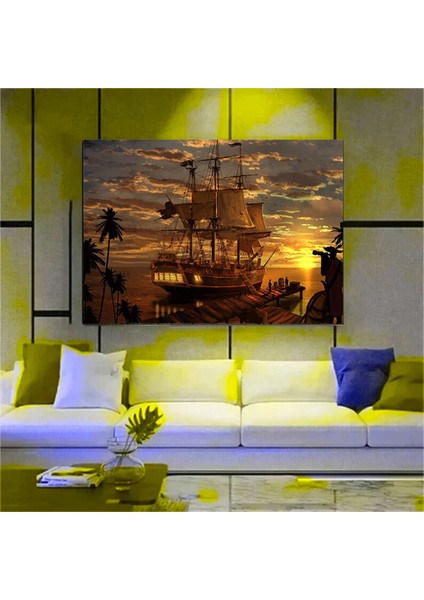 Aurora Borealis Kuzey Işıkları Kanada Ormanı Üzerinde, Kuzey Işıkları Duvar Sanatı