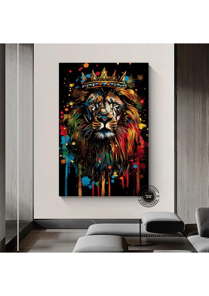 Renkli Ayı Kanvas Baskısı, Graffiti Ayı Duvar Sanatı, Ayı Severler Için Hediye, Ev Dekoru