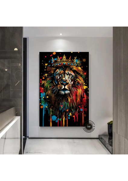 Renkli Ayı Kanvas Baskısı, Graffiti Ayı Duvar Sanatı, Ayı Severler Için Hediye, Ev Dekoru