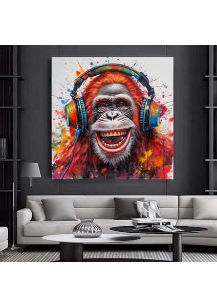 Graffiti Kanvas Baskısı; Büyük Pop Art Duvar Sanatı; Maymun Kanvası; Graffiti Baskı; Pop Art Resim B