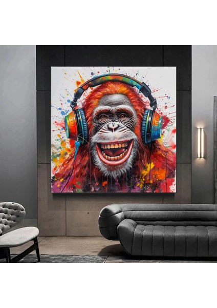 Graffiti Kanvas Baskısı; Büyük Pop Art Duvar Sanatı; Maymun Kanvası; Graffiti Baskı; Pop Art Resim B indirimleri