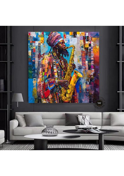 Anne ve Yavru Zürafa Kanvas Duvar Sanatı – Sevimli Hayvan Sanatı; Zürafa Kanvas Baskısı; Abstract Ha