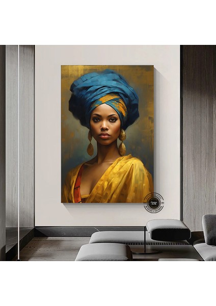 Renkli Sevimli Zürafa Kanvas Tablo – Çiçek ve Hayvan Temalı Duvar Sanatı