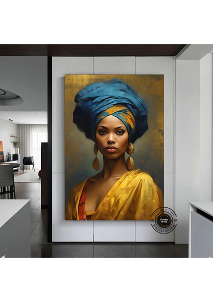 Renkli Sevimli Zürafa Kanvas Tablo – Çiçek ve Hayvan Temalı Duvar Sanatı