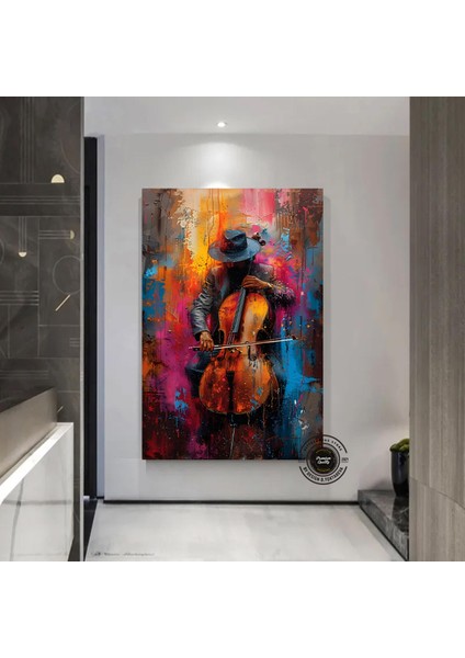 Renkli Panda Kanvas Posteri, Soyut Dekoratif Panda Tablosu