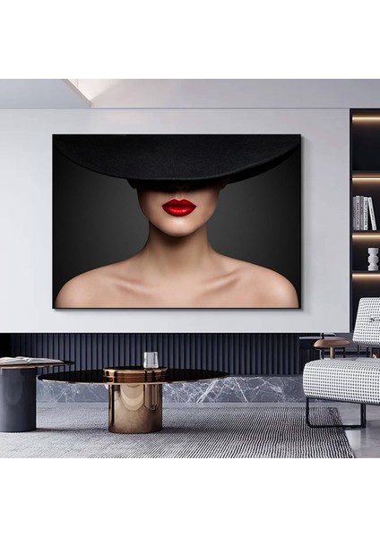 Soyut Kadın Portresi – Altın Makyajlı Kadın; Kadın Duvar Sanatı; Kadın Kanvas; Kadın Portresi; Kadın