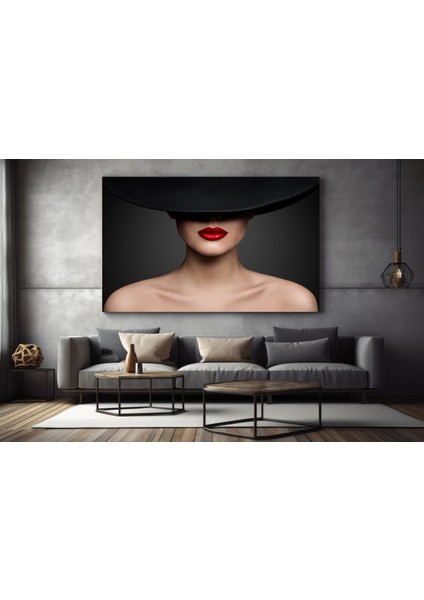 Soyut Kadın Portresi – Altın Makyajlı Kadın; Kadın Duvar Sanatı; Kadın Kanvas; Kadın Portresi; Kadın indirimleri