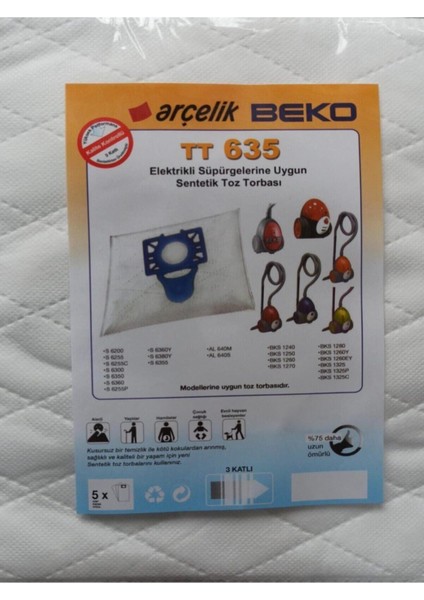 Çok Renkli Elektrikli Süpürge Toz Torbası Seti 5'li
