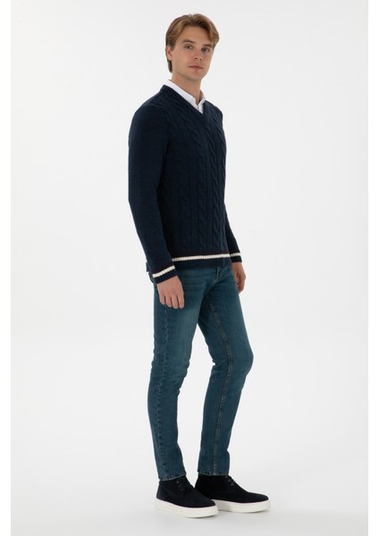 Erkek Lacivert Kazak /triko 50308337-VR033 fırsatları