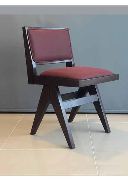 Beograd Ahşap Sandalye, Pierre Jeanneret Stili, Masif Gürgen Iskelet