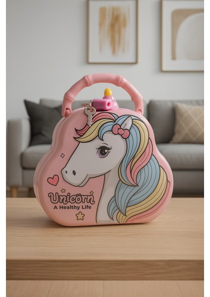 Kilitli Unicorn Şekilli Çanta Kumbara