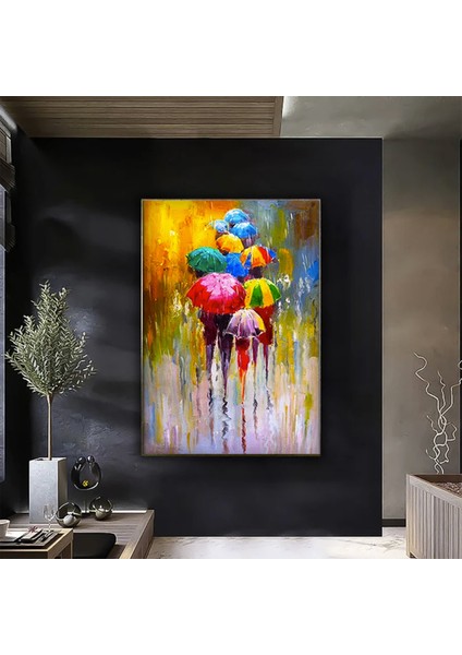 Renkli Panda Kanvas Posteri, Soyut Dekoratif Panda Tablosu