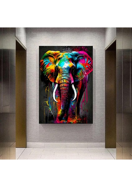 Renkli Boğa Tablosu – Soyut Yaban Hayatı Sanatı. Boğa Duvar Sanatı, Renkli Boğa Kanvas Baskısı fiyatları