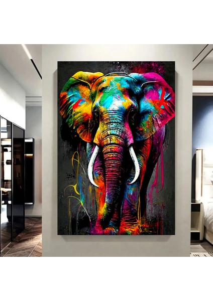 Renkli Boğa Tablosu – Soyut Yaban Hayatı Sanatı. Boğa Duvar Sanatı, Renkli Boğa Kanvas Baskısı modelleri