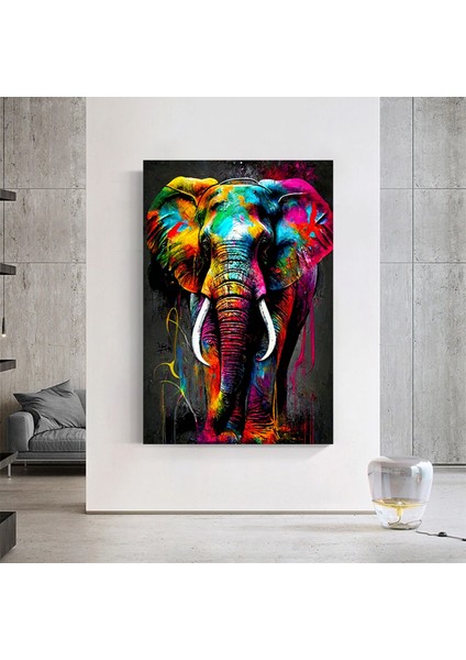 Renkli Boğa Tablosu – Soyut Yaban Hayatı Sanatı. Boğa Duvar Sanatı, Renkli Boğa Kanvas Baskısı indirimleri