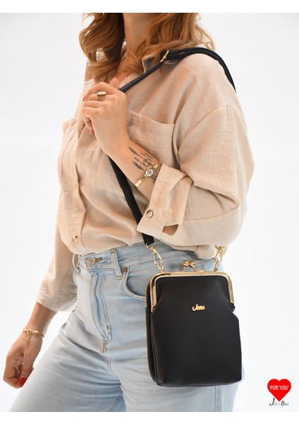 Paris 3 Bölmeli Su Geçirmez Çapraz Askılı Telefonluk Cüzdan Çanta